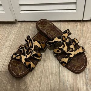 Sam Edelman leopard slide sandals